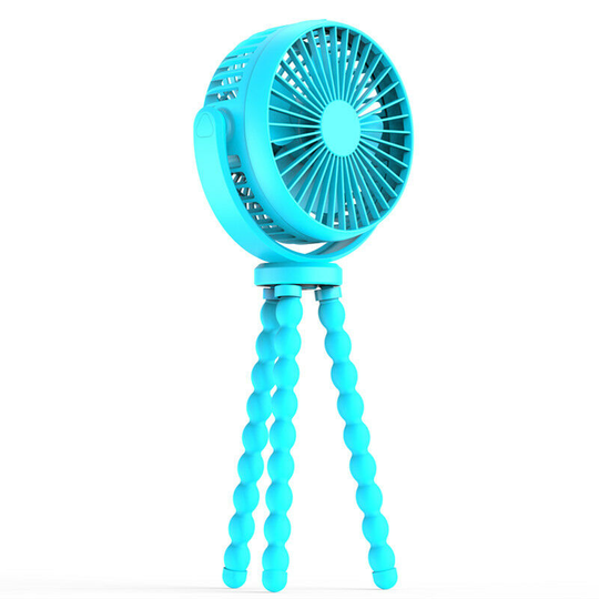 Personal portable mini fan in pocket with flexible tripod clip, stroller fan