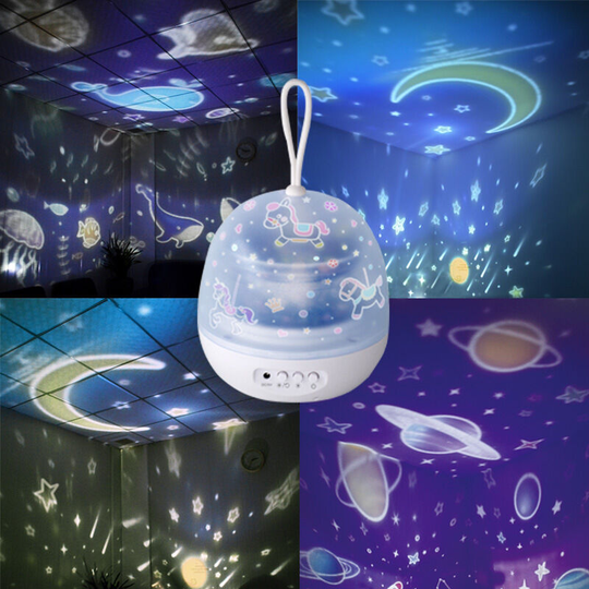 Sun Flowergb - Night Lights for Kids Room, Horse Gifts for Girls, Carousel-Space-Star-Ocean, 4 Theme Projector for Girls Boys Ages 2-9, Christmas