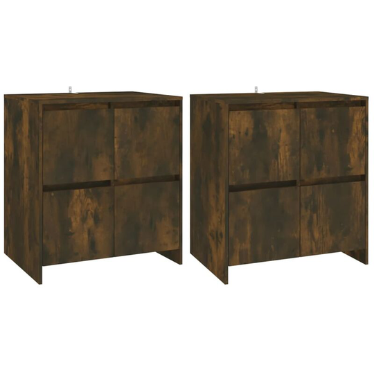 Sideboards 2 pcs Smoked Oak 70x41x75 cm Engineered Wood Vidaxl Brown