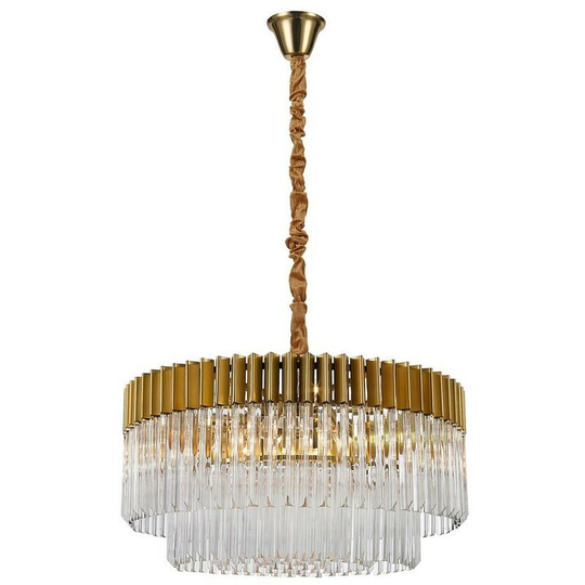 Luminosa Lighting - Ceiling Pendant Round 12 Light E14, Brass, Glass