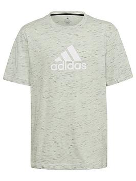 adidas Future Icons Junior Unisex Badge Of Sport Short Sleeve T-Shirt - Light Green, Light Green, Size 7-8 Years, Women