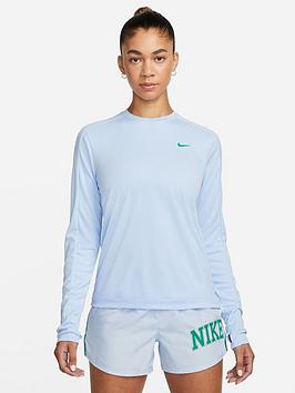 Nike Swoosh Run Swoosh Pacer Long Sleeve Top - Light Blue, Light Blue, Size Xs, Women