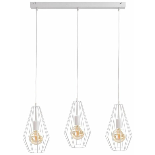Keter Lex Bar Pendant Ceiling Light White, 60cm, 3x E27