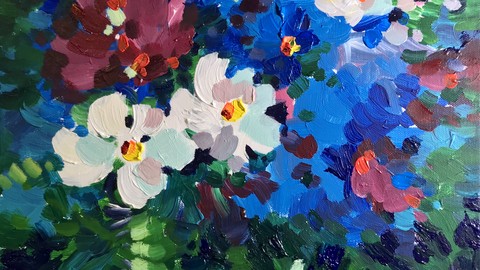Acrylic loose and expressive. Sommer flowers