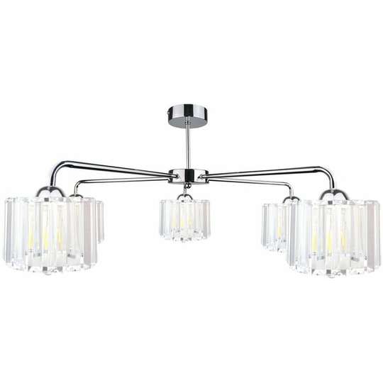 Keter Deco Multi Arm Semi Flush Ceiling Light Silver, 60cm, 5x E27