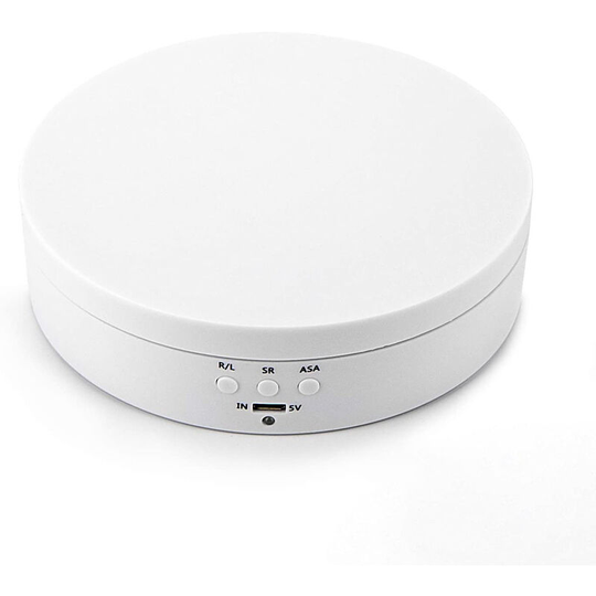 White Motorized Turntable 360 Degree Rotatable Electric Display Stand for Jewelry, Hobby, Collectible Product