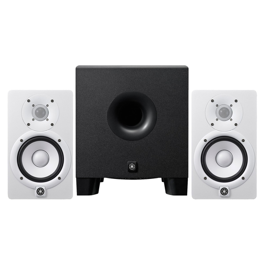 Yamaha HS5 Active Studio Monitors White with HS8 Powered Subwoofer