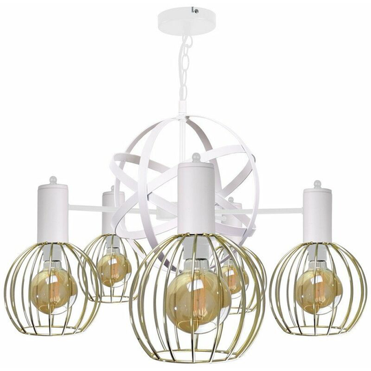 Keter Lighting - Keter Satellite Pendant Ceiling Light White, 60cm, 5x E27