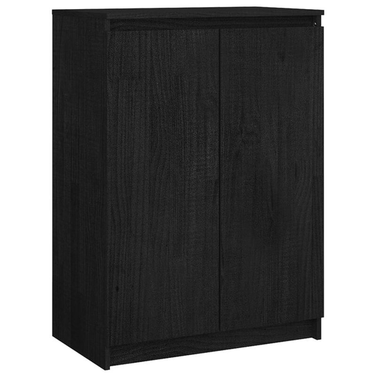 Sideboard Black 60x36x84 cm Solid Pinewood Vidaxl Black