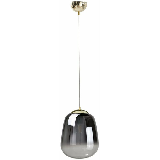 Keter Smoky Dome Pendant Ceiling Light Black, Gold, 26cm, 1x E27