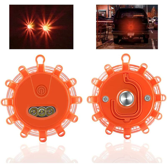 2Pack led Traffic Safety Road Flare Warning Flashing Lights Emergency Disc Beacon for Car Marine Boat