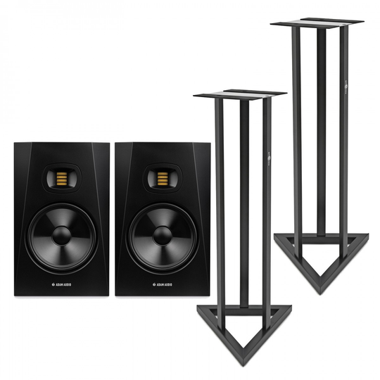 Adam T8V Studio Monitors with Stands Pair