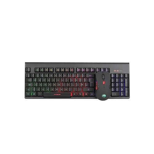 Marvo Scorpion KW512 Wireless Keyboard and Mouse Bundle 12 Multimedia Keys 3 Colour LED Backlit with 7 Lighting Modes Optical Mouse with Adjustable 800-1600 dpi 6 Buttons Ideal for Gaming Home or Office