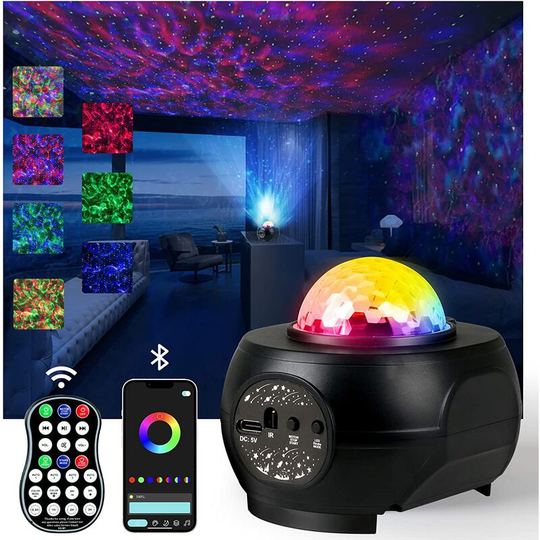Flkwoh - Projector Lamp, led Galaxy Starry Night Projector, Kids Night Light with Remote & Bluetooth & Timer & Speaker, Star Projector Night Light