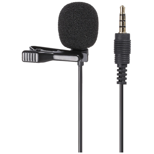 GL-119 3.5AUX Lavalier Microphone Omni Directional Condenser Microphone Superb Sound for Audio and Video Recording Black