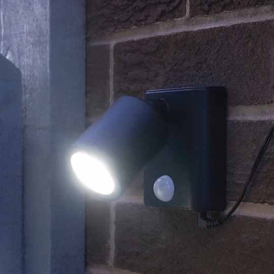 Solar Power Security pir Motion Sensor Welcome Wall Light | Outdoor Garden - Black