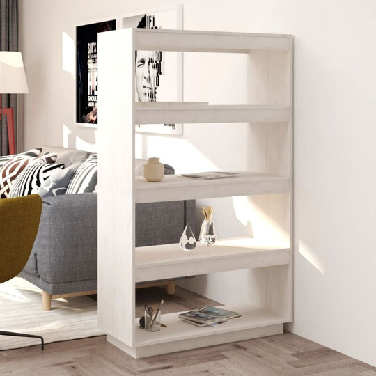 Vidaxl - Book Cabinet/Room Divider White 80x35x135 cm Solid Pinewood White