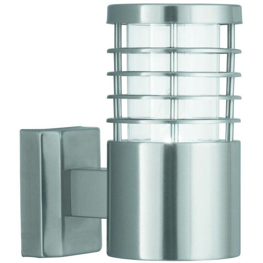 Searchlight Lighting - Searchlight Louvre - 1 Light Outdoor Garden Wall Light Satin Silver IP44, E27