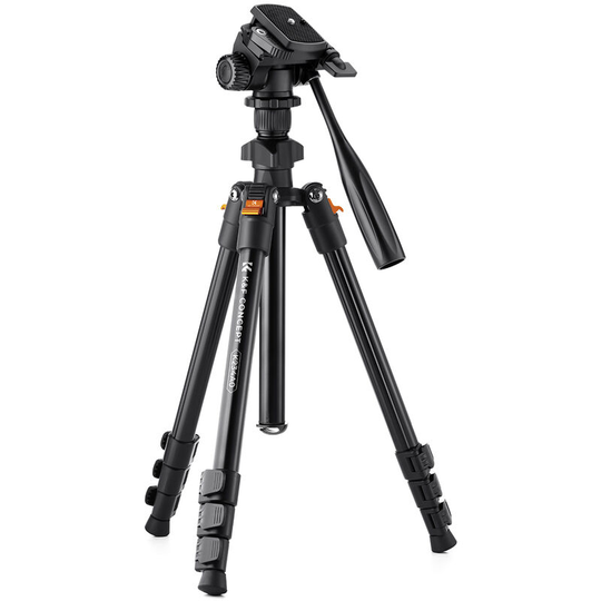 K&f Concept - Portable Camera Tripod Stand Aluminum Alloy 162cm/63.8in Max. Height 3kg/6.6lbs Load Capacity Photography Travel Tripod with Phone