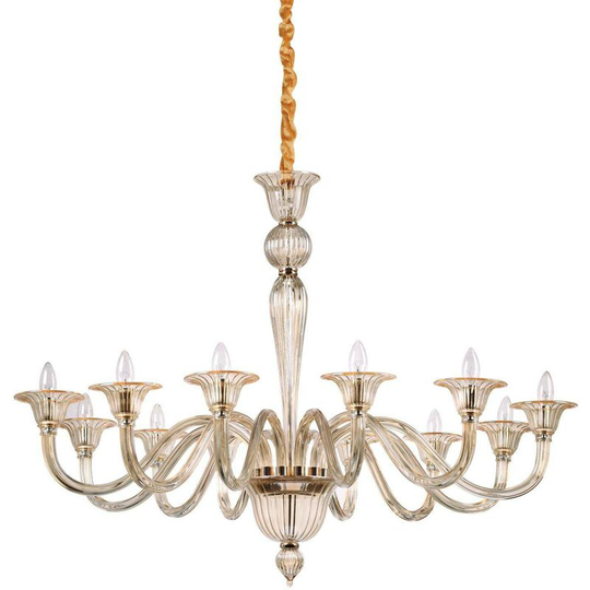 Ideal Lux Brigitta - 12 Light Pendant Light Amber, E14