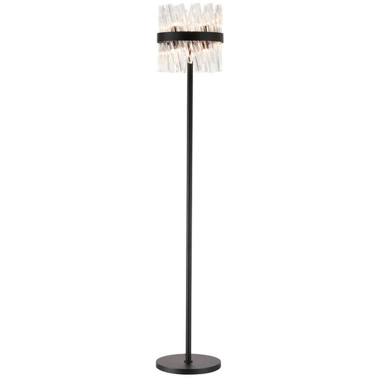 Luminosa Lysander 8 Light G9, Floor Lamp, Satin Black, Clear