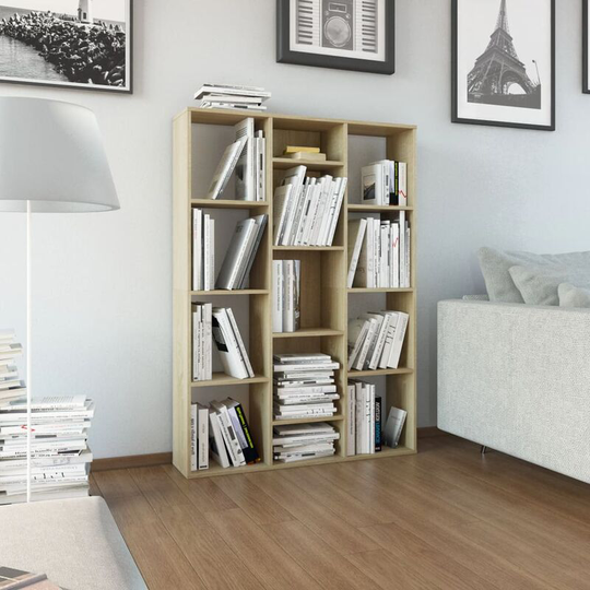 Devenirriche - Room Divider/Book Cabinet Sonoma Oak 100x24x140 cm Chipboard - Brown
