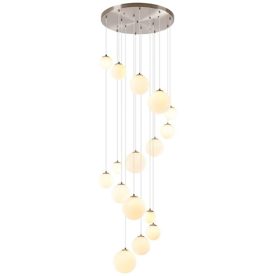 Luminosa Lighting - Luminosa Marshall Ceiling Pendant, 16 Light G9, Satin Nickel, Opal Glass