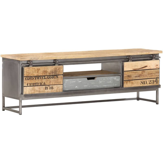 Devenirriche - tv Cabinet 120x30x40 cm Solid Mango Wood - Grey