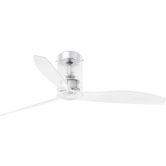Faro Mini Medium Ceiling Fan with / without Light Chrome, Clear