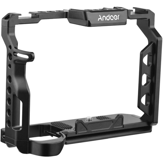 Andoer Aluminum Alloy Camera Cage with 1/4 Inch Screws Holes Cold Shoe Mounts Replacement for Sony A7 IV