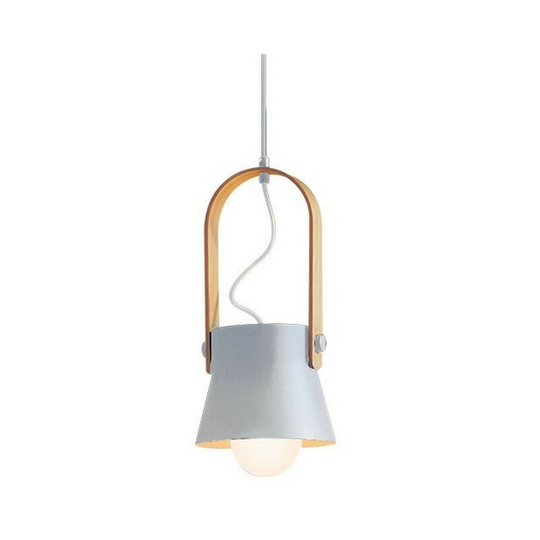 Larissa Lighting - Larissa Pefka Dome Ceiling Pendant 1 Light White-Wood