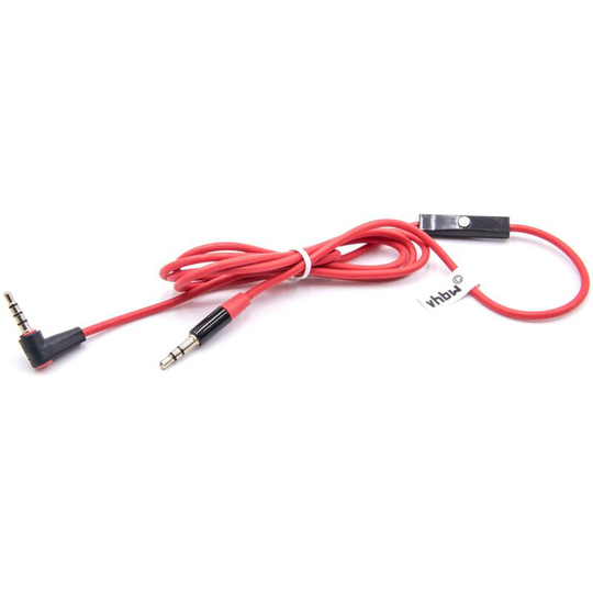Vhbw - Audio aux cable to 3.5mm jack for headphones replaces Beats by Dr. Dre MHE12G/A,120cm - microphone