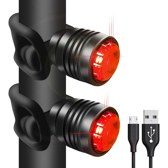 Aougo - usb Rechargeable Bike Tail Lights, led Rear Light, 3 Light Mode, Suitable for Mountain Bikes, Road Bikes, Backpacks, Waterproof and Install