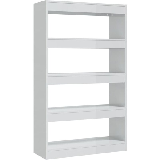 Book Cabinet/Room Divider High Gloss White 80x30x135 cm Engineered Wood vidaXL - White