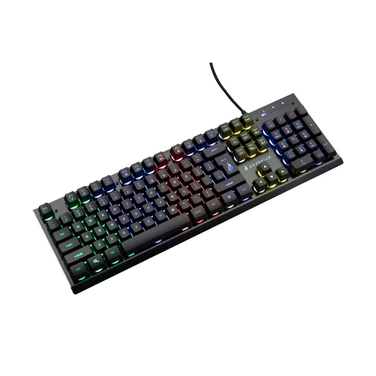Surefire Kingpin X2 Multimedia Metal RGB Gaming Keyboard Qwerty Us English Black