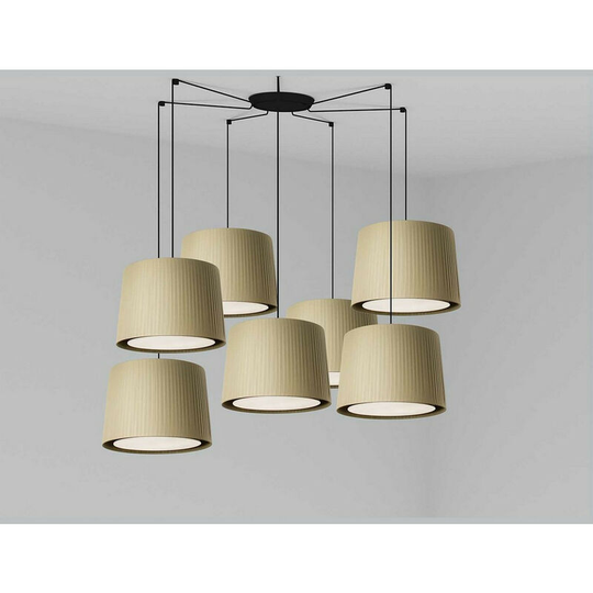 Faro Samba Black, Green Pendant Suspension Pendant Lamp 7 Light