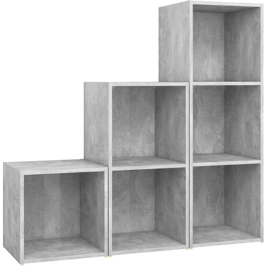 3 Piece tv Cabinet Set Concrete Grey Engineered Wood Vidaxl Grey