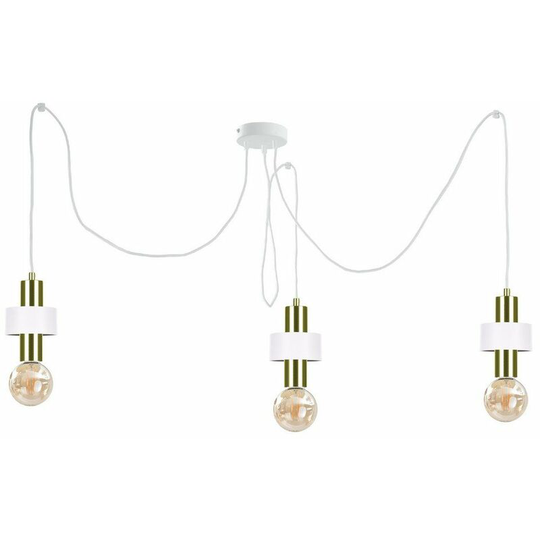 Keter Unica Cluster Pendant Ceiling Light White, Gold, 3x E27