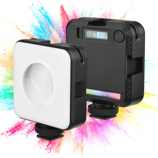 Portable Mini rgb led Video Light Ambient Light with Bi-Color Temperature 2500K-9000K Dimmable Brightness cri 95+ Cold Shoe 1/4 Inch Screw Hole