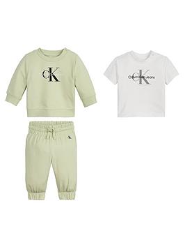 Calvin Klein Jeans Baby Monogram Starter Giftpack - Light Green, Light Green, Size Age: 0-3 Months