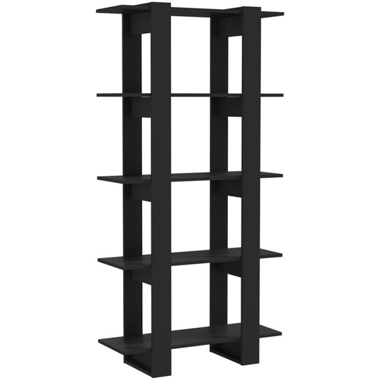 Book Cabinet/Room Divider Black 80x30x160 cm Engineered Wood Vidaxl Black