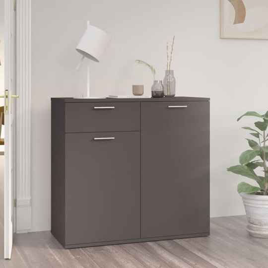 Sideboard Grey 80x36x75 cm Chipboard