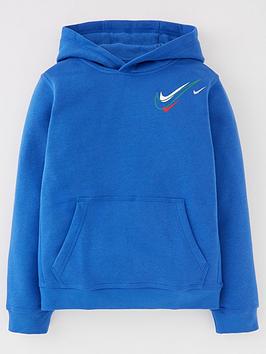 Nike Older Boys Nsw Summer Of Sports Fleece Hoodie - Light Blue, Light Blue, Size Xs=7-8 Years