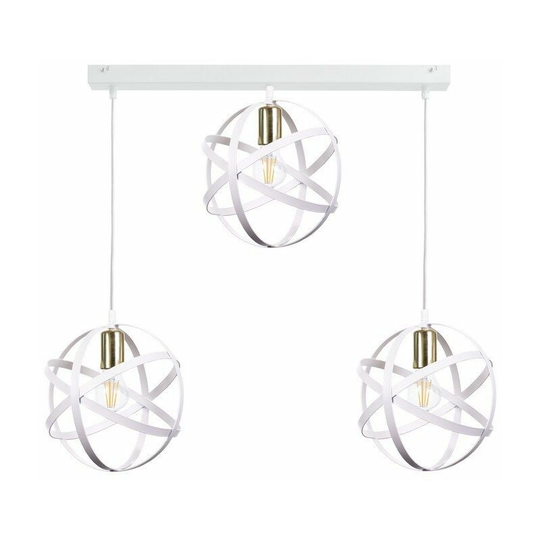 Keter Pola Bar Pendant Ceiling Light White, Gold, 65cm, 3x E27