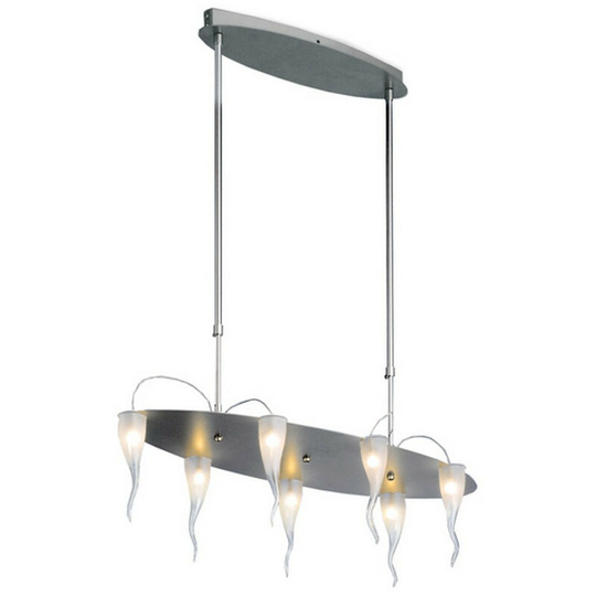 Linea Verdace 7 Light Straight Bar Pendant Ceiling Light Satin Nickel