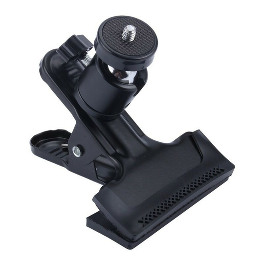 Bearsu - Multi-Function Spring Clamp 1/4' Screw Ball Head, Spring Clamp Mount Clip Holder for Photo Studio Flash Metal Black with Ball Head Ball Head