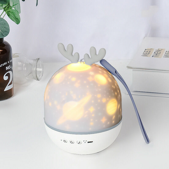 Denuotop - Starlight Children's Night Light Projector, 360° Rotating Music Night Light + Timer + Remote Control + 6 Colors, Birthday, Christmas led