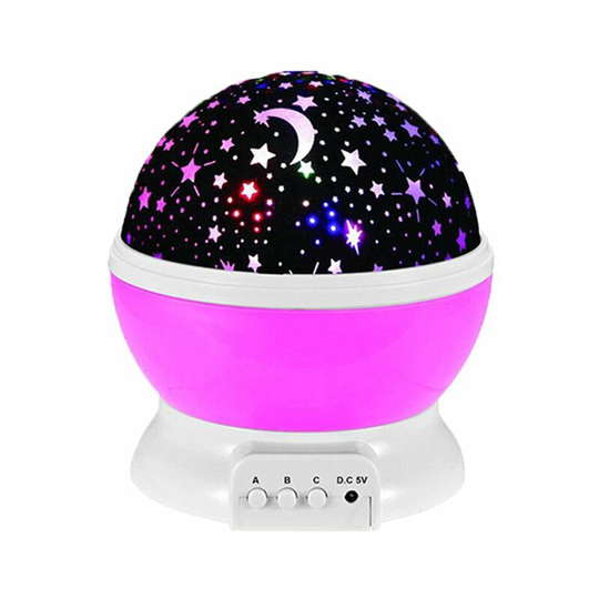 Perle Rare - Children's Night Light Star Projection 360° Rotation Projector Lamp Ceiling Light, Led Baby Night Light 8 Color Modes, Gift for Baby