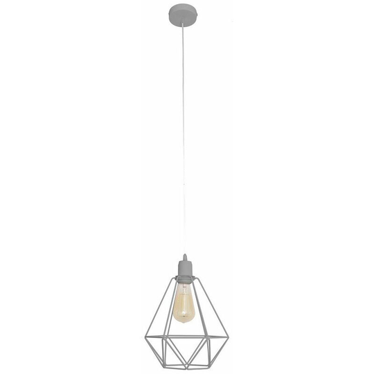 Helam Karo Wire Frame Pendant Ceiling Light Grey 24cm