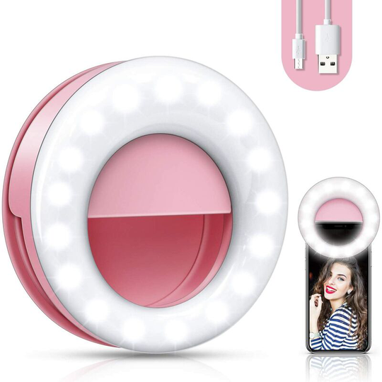 Bearsu - Latest in 2020】 Selfie Ring Light , Rechargeable Selfie Light , Rechargeable 48 led filler light, 3 Adjustable brightness levels Video light